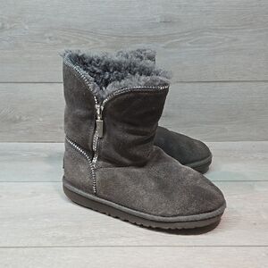 Ugg Australia Cozy Gray Suede Women's Boots Shoes Sz 5